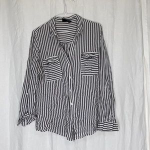 Striped button up top